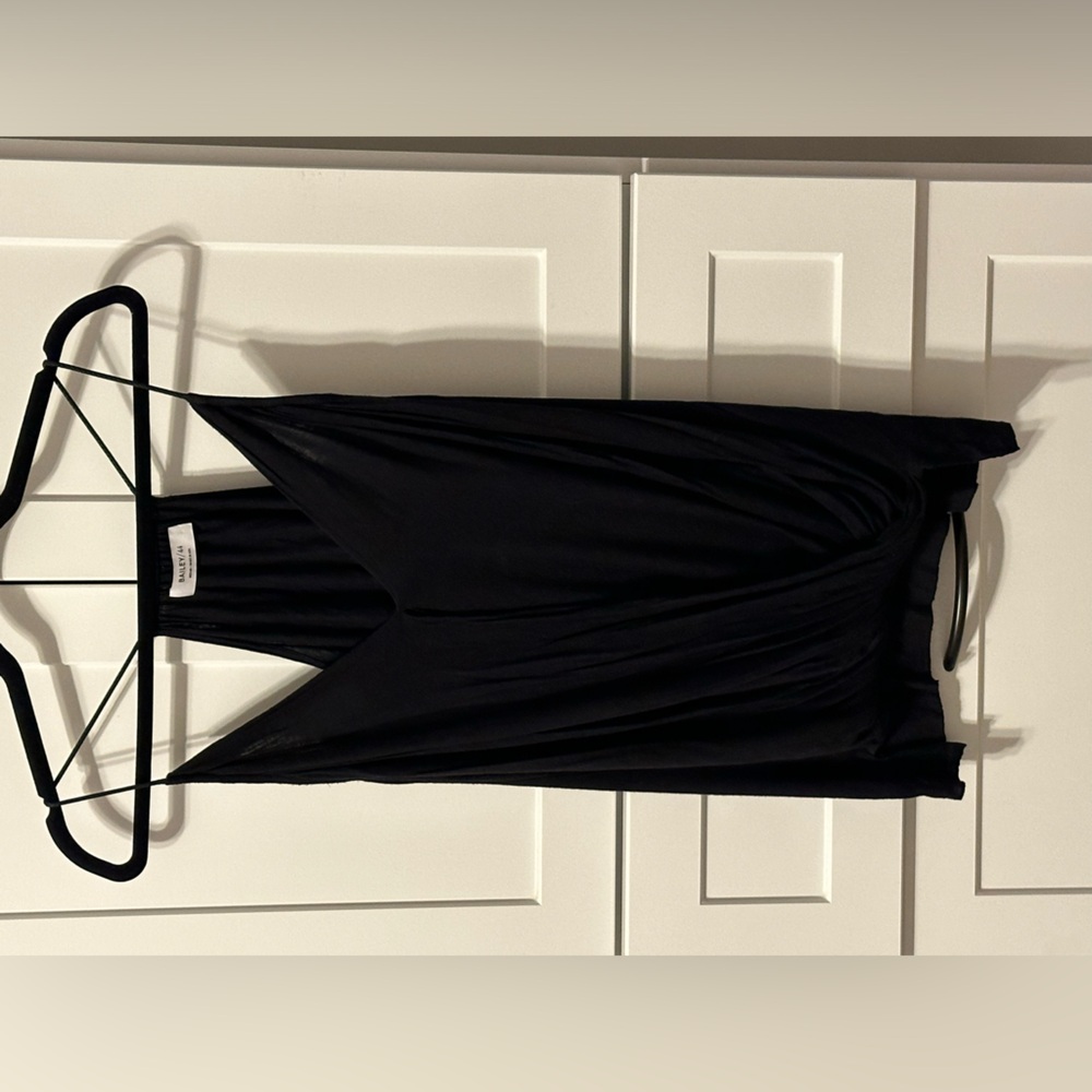 Bailey black jersey tank, split detail and rope straps